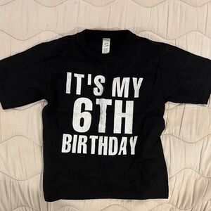 Kids' Black Birthday Tee - 6th Birthday
